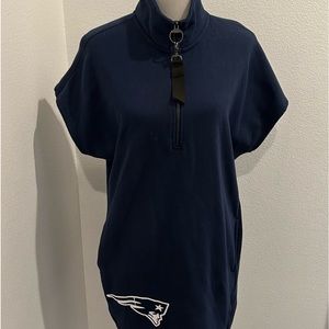 NFL New England Patriots Navy blue DKNY dress with front zipper size Large